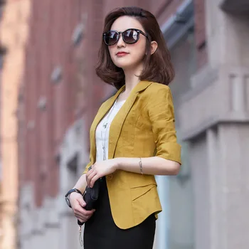 Cotton and Linen Small Suit Women's Coat Spring and Autumn Short Linen Small Western Clothing Women's Summer Thin Women Blazer
Cotton and Linen Small Suit Women's Coat Spring and Autumn Short Linen Small Western Clothing Women's Summer Thin Women Blazer