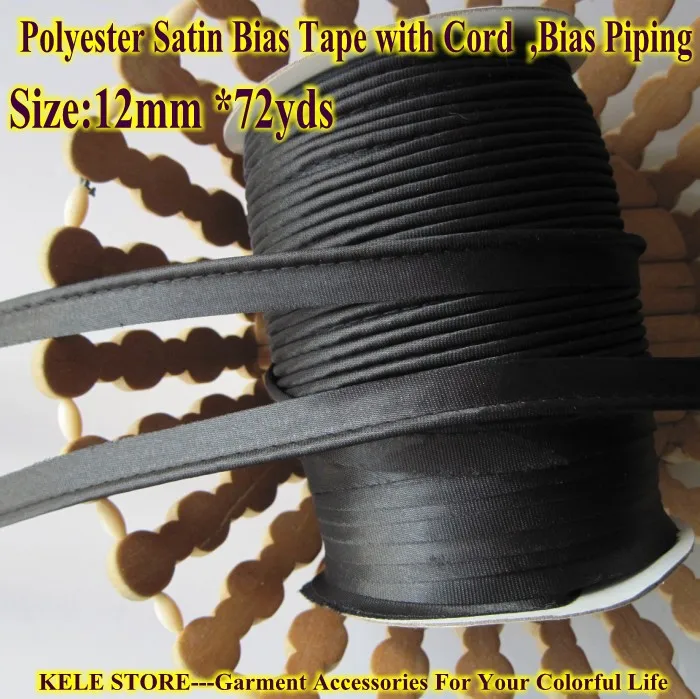 Free Shipping-Polyester satin Bias Tape with cord,satin bias Piping tape,size:12mm*72yds,1/2",DIY sewing item accessories,Black
Free Shipping-Polyester satin Bias Tape with cord,satin bias Piping tape,size:12mm*72yds,1/2",DIY sewing item accessories,Black
