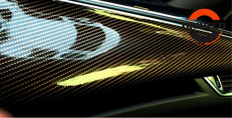golden 2D Glossy Gold Carbon Fiber Vinyl 2