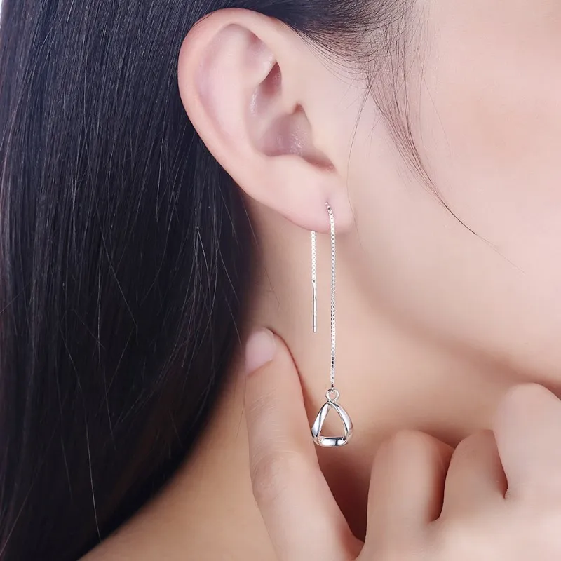 2019 NEW Fashion Jewelry Crystal from Austrian Earrings 925 silver Simple long ear line Woman Earrings For Party 
2019 NEW Fashion Jewelry Crystal from Austrian Earrings 925 silver Simple long ear line Woman Earrings For Party