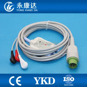 Sirecust Series 400, 500 EKG Cable ECG cable 3leadwires ,AHA, Snap
Sirecust Series 400, 500 EKG Cable ECG cable 3leadwires ,AHA, Snap