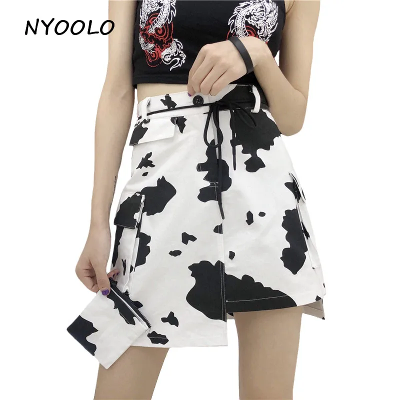 NYOOLO high street 2018 summer elegant temperament pocket cow pattern print high waist Irregular A-line mini skirt women
NYOOLO high street 2018 summer elegant temperament pocket cow pattern print high waist Irregular A-line mini skirt women