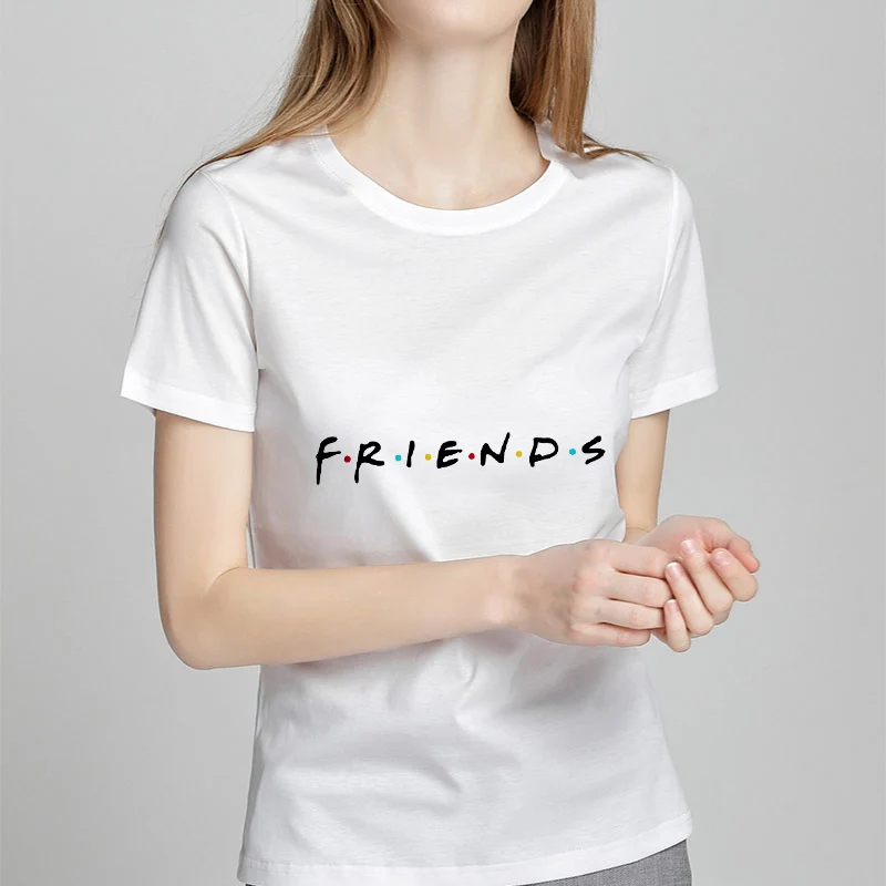 New Summer t shirt women friends letter Printed personality tee fashion Short Sleeve O-Neck t-shirt tops White Tshirt clothing | Женская