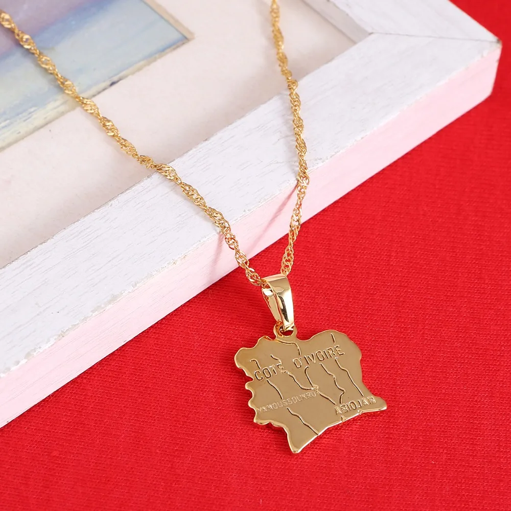 Cote D'Ivoire Map Necklace Pendant Ivory Coast Maps Necklaces Gold Color Jewelry For Women Men
Cote D'Ivoire Map Necklace Pendant Ivory Coast Maps Necklaces Gold Color Jewelry For Women Men