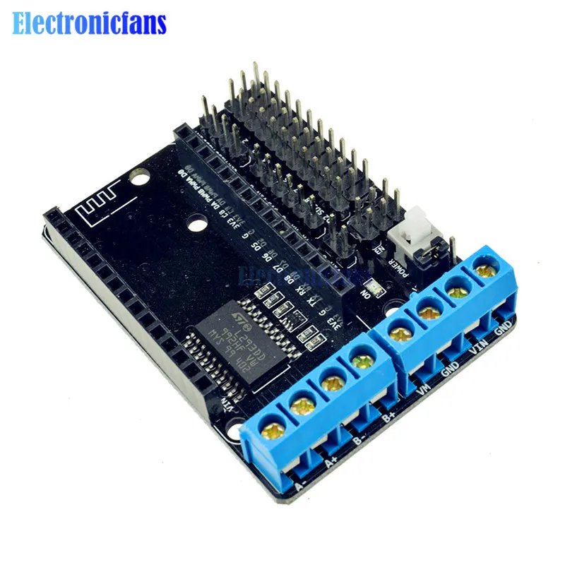 ESP8266 L293D NodeMCU Motor Shield Board 2-Channel High Power H-Bridge l293d ESP-12E Drive Module For Car Remote
ESP8266 L293D NodeMCU Motor Shield Board 2-Channel High Power H-Bridge l293d ESP-12E Drive Module For Car Remote