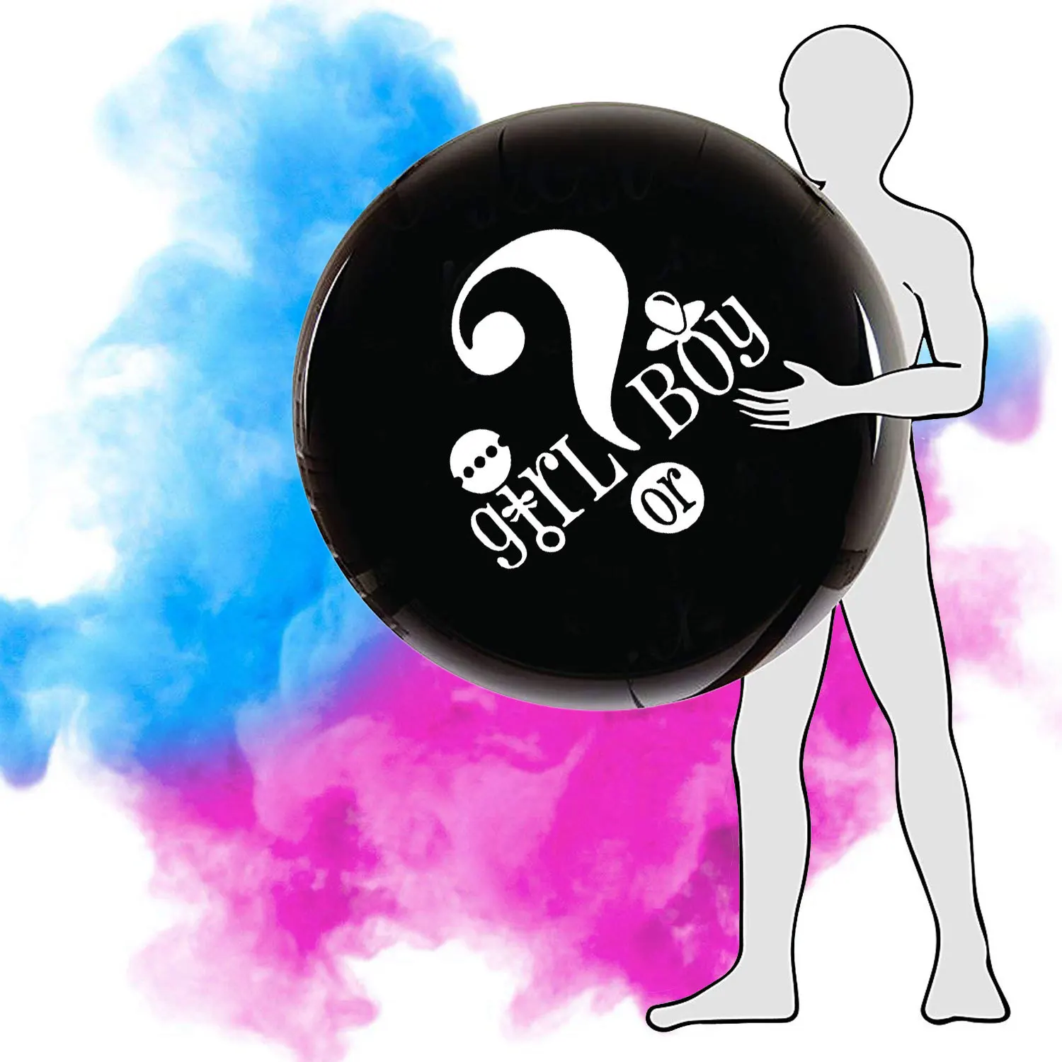 36" Gender Reveal Balloons Pack Black Balloons with Pink and Blue Powder for Boy or Girl Baby Shower He or She Gaint Balloons
36" Gender Reveal Balloons Pack Black Balloons with Pink and Blue Powder for Boy or Girl Baby Shower He or She Gaint Balloons