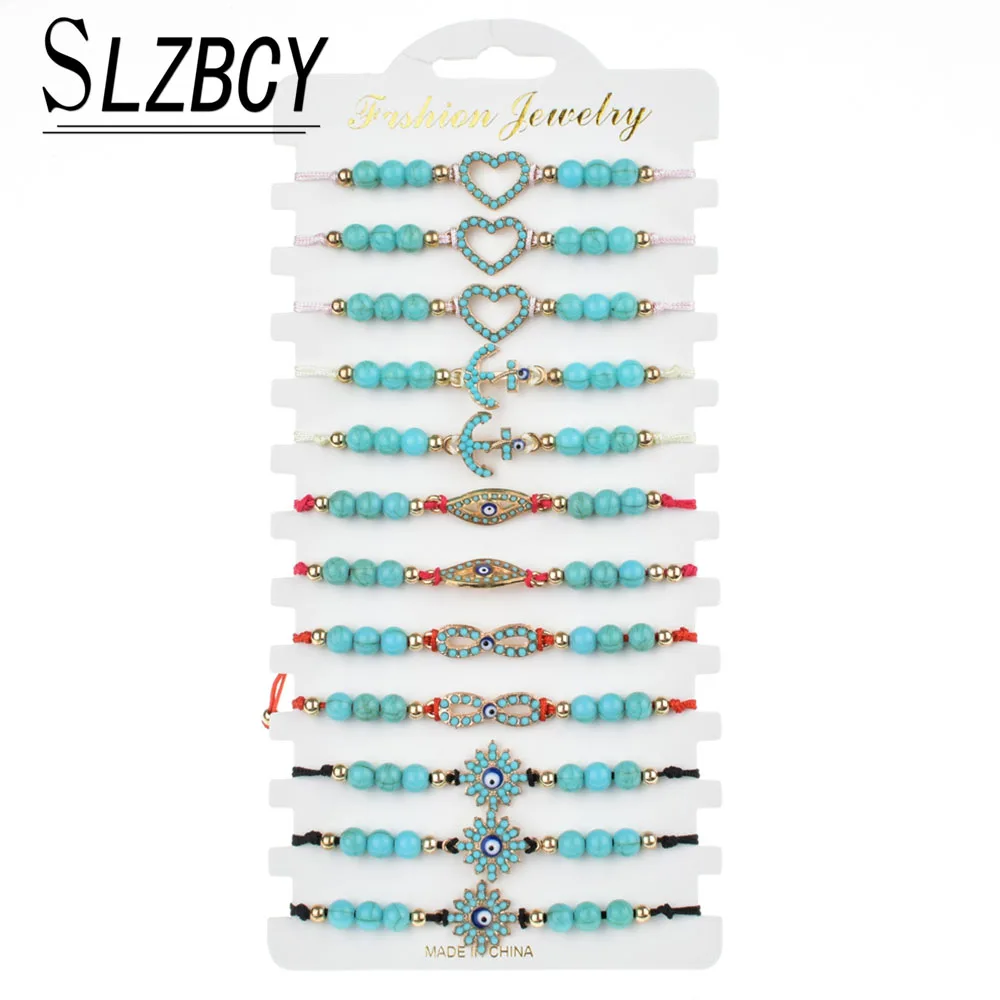 Bohemia Blue Natural Stone Strand Bracelets Set For Women Evil Eye Infinite Love Heart Charm Bracelet 12 pcs Adjustable Jewelry
Bohemia Blue Natural Stone Strand Bracelets Set For Women Evil Eye Infinite Love Heart Charm Bracelet 12 pcs Adjustable Jewelry