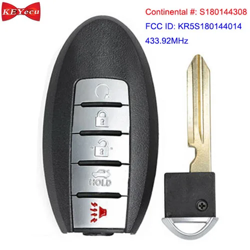 KEYECU for Nissan Murano Pathfinder 2015 2016 2017 Remote Control Car Key Fob 5 Button S180144308 KR5S180144014 433.92MHz
KEYECU for Nissan Murano Pathfinder 2015 2016 2017 Remote Control Car Key Fob 5 Button S180144308 KR5S180144014 433.92MHz