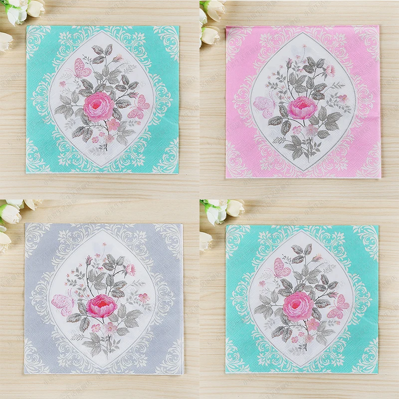 Vintage rose Napkin paper tissue printed pink green green decoupage wedding serviette birthday party decor cafe drinking mats
Vintage rose Napkin paper tissue printed pink green green decoupage wedding serviette birthday party decor cafe drinking mats
