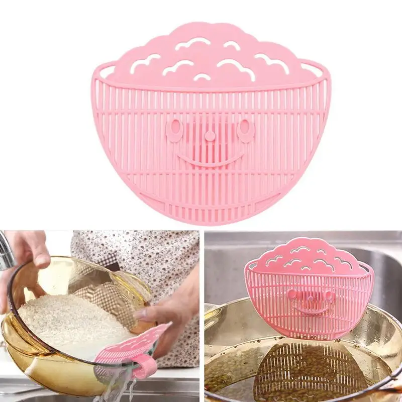 Creative Smile Face Plastic Clip-on Strainer Rice Washing Sieve Drainer Kitchen Gadgets Cooking Tools
Creative Smile Face Plastic Clip-on Strainer Rice Washing Sieve Drainer Kitchen Gadgets Cooking Tools