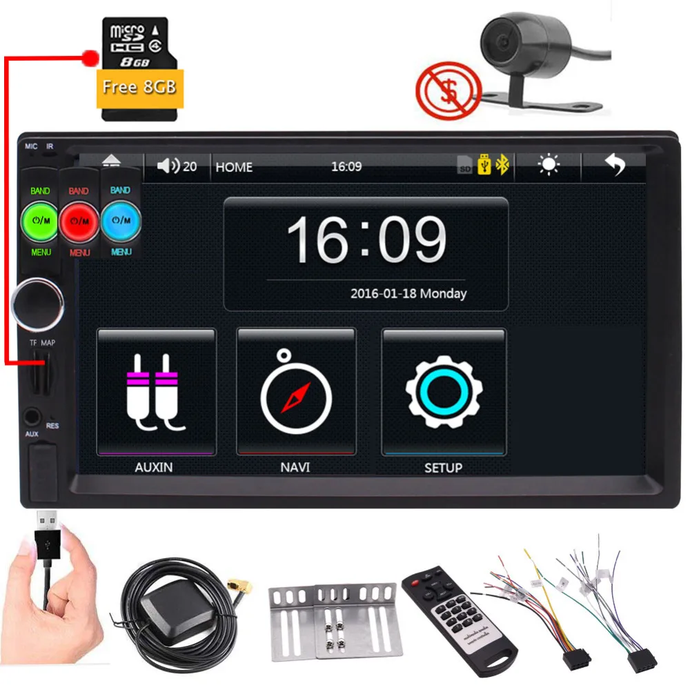 Double Din 7'' Car Video Player GPS Navigation Car Stereo for HD Digital Touch Screen 2din Car Radio FM AM Transmitter Supports
Double Din 7'' Car Video Player GPS Navigation Car Stereo for HD Digital Touch Screen 2din Car Radio FM AM Transmitter Supports