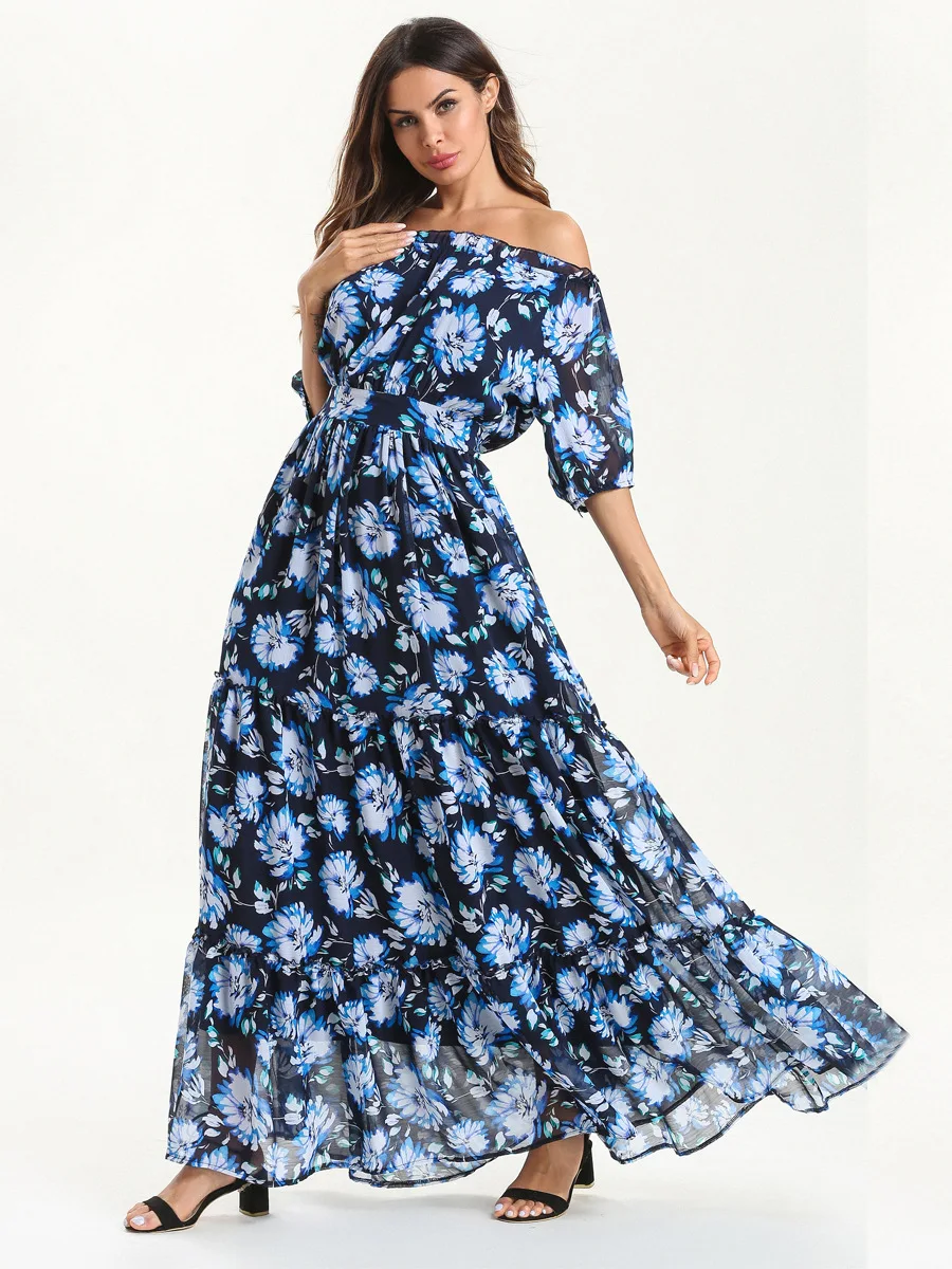 Summer Dress Maxi Long Plus size L- XXXL 2019 Women Slash neck Floral Print Beach Dresses
Summer Dress Maxi Long Plus size L- XXXL 2019 Women Slash neck Floral Print Beach Dresses