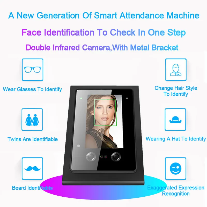 OULET Biometric Face Facial Recognition Time Attendance System TCPIP RFID Access Control System Employee Time Clock Recorder USB
OULET Biometric Face Facial Recognition Time Attendance System TCPIP RFID Access Control System Employee Time Clock Recorder USB