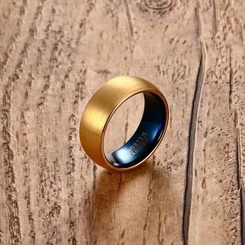 Mens Dome Rings Gold-color Matt brushed Tungsten Carbide Ring for Men Engagement Wedding Band Trendy Fashion Jewelry Blue anel
Mens Dome Rings Gold-color Matt brushed Tungsten Carbide Ring for Men Engagement Wedding Band Trendy Fashion Jewelry Blue anel