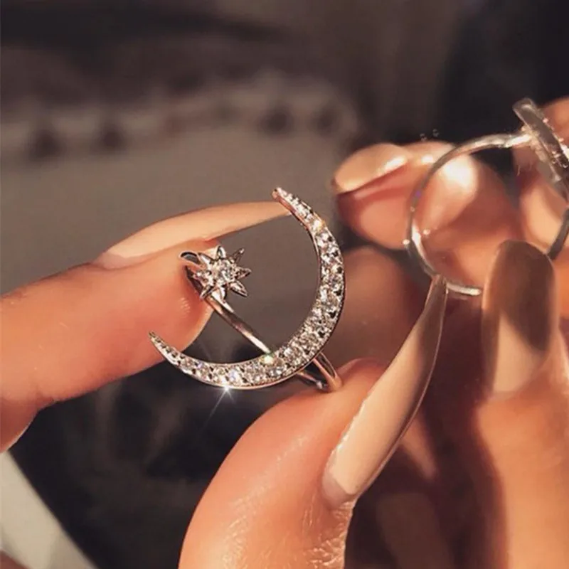 Ailodo Crystal Moon Star Opening Ring 2019 Fashion Statement Geometric Gold Silver Rose Gold Charm Lady Girl Ring Jewelry LD173
Ailodo Crystal Moon Star Opening Ring 2019 Fashion Statement Geometric Gold Silver Rose Gold Charm Lady Girl Ring Jewelry LD173