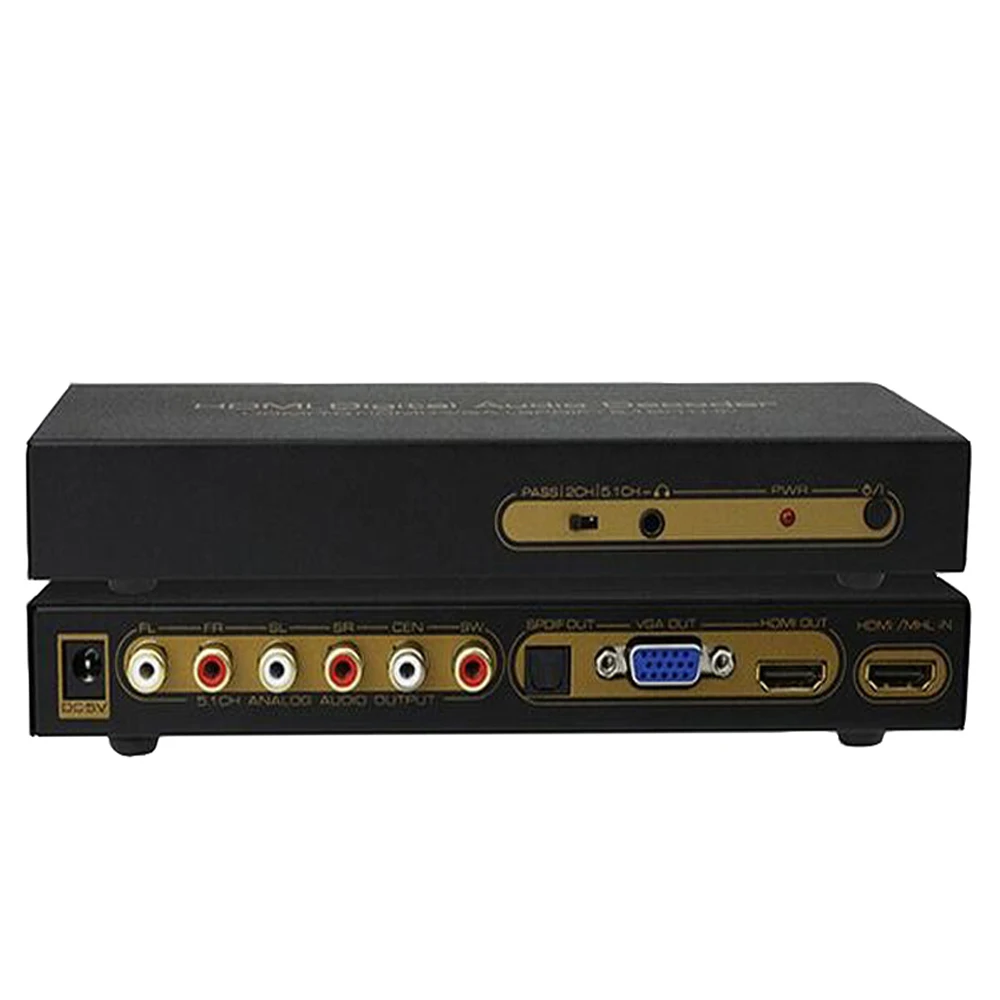 5.1CH HDMI Digital audio decoder converter HDMI to VGA HDMI to HDMI / VGA / SPDIF / 5.1 Surround Sound Converter for TV
5.1CH HDMI Digital audio decoder converter HDMI to VGA HDMI to HDMI / VGA / SPDIF / 5.1 Surround Sound Converter for TV