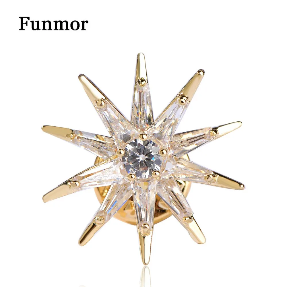 Blucome Shiny Star Shape Brooches Gold-color Micro Inlay Cubic Zircon Collar Clip Chapter Copper Women Men Brooch Badge Joyeria
Blucome Shiny Star Shape Brooches Gold-color Micro Inlay Cubic Zircon Collar Clip Chapter Copper Women Men Brooch Badge Joyeria