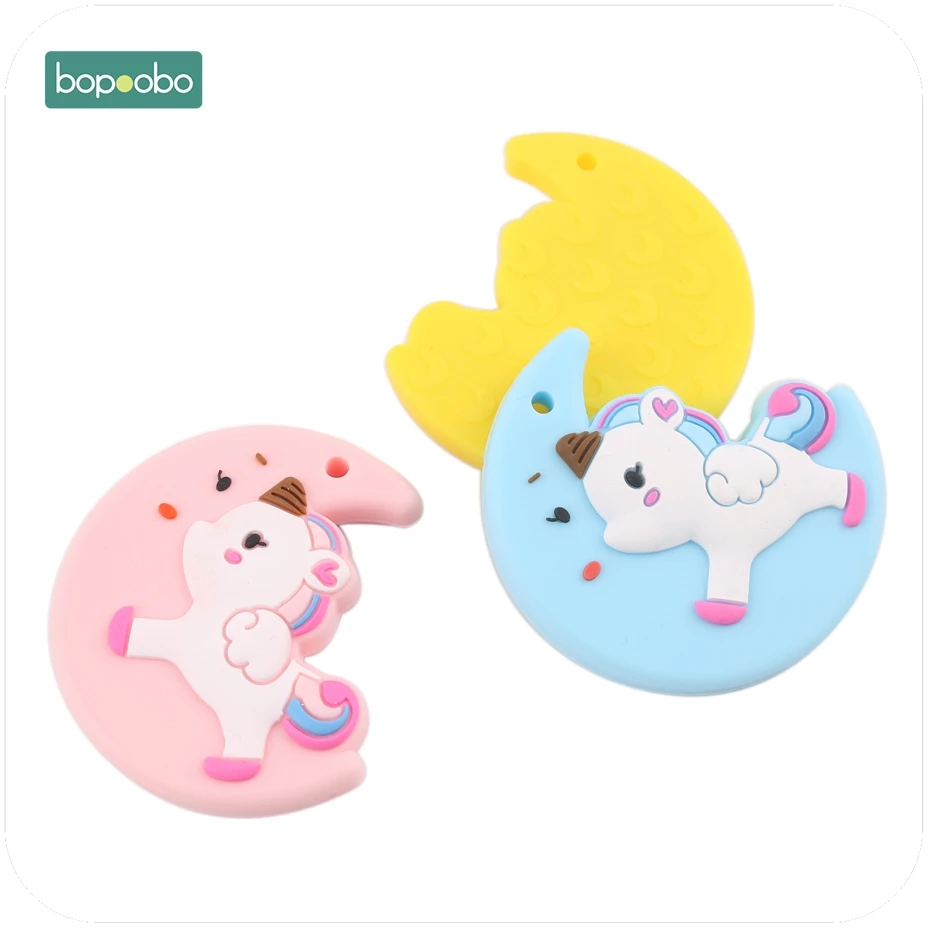 Bopoobo 2pc Silicone Teether Moon Unicorn Baby Teethers DIY Newborn Pacifier Dummy Teething Toy BPA Free Baby Accessories
Bopoobo 2pc Silicone Teether Moon Unicorn Baby Teethers DIY Newborn Pacifier Dummy Teething Toy BPA Free Baby Accessories