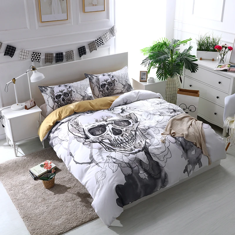 Flower Skull White Duvet Cover Bedding Set Bed Sheet Twin Full Queen King Size 3PCS
Flower Skull White Duvet Cover Bedding Set Bed Sheet Twin Full Queen King Size 3PCS