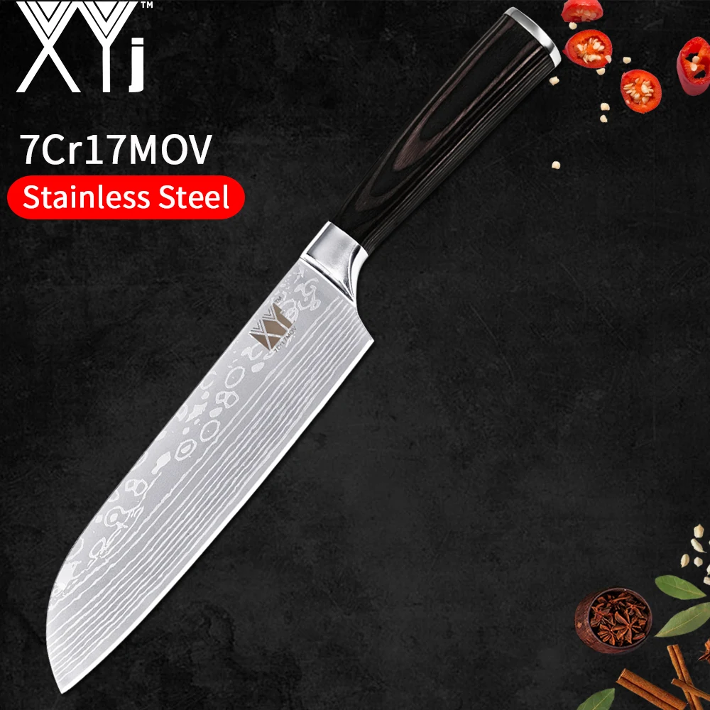 XYj 7Cr17 Stainless Steel Damascus Veins Pattern Kitchen Knife Japanese Style Chef's Meat Cleaver Handmade Kitchen Accessories
XYj 7Cr17 Stainless Steel Damascus Veins Pattern Kitchen Knife Japanese Style Chef's Meat Cleaver Handmade Kitchen Accessories