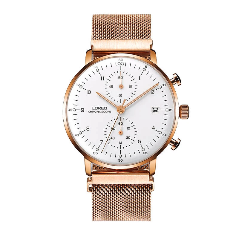 

LOREO 6112 Germany watches men luxury brand quartz watch Multifunction Calendar Chronograph suit business and sport men watch