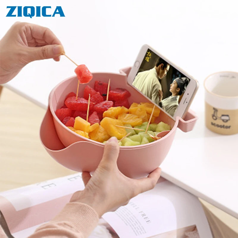 ZIQICA Double Detachable Plastic Lazy Fruit Plate Drain Home Creative Mobile Phone Holder Melon Seeds Candy Tray
ZIQICA Double Detachable Plastic Lazy Fruit Plate Drain Home Creative Mobile Phone Holder Melon Seeds Candy Tray