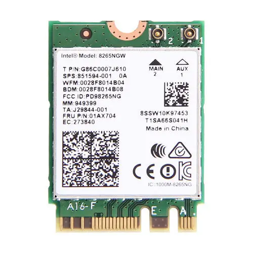 Карта для lenovo 01ax704 Intel Dual Band Wireless-AC 8265 NGFF 867 Мбит/с WiFi + Bluetooth 802.11ac Card | Компьютеры и