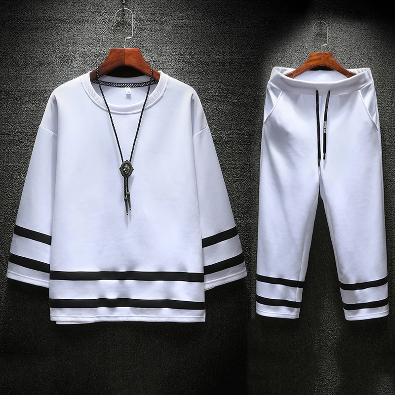 Men's Sets Summer Short Sleeve T-Shirt Loose Cotton breathable 7 Pants Men's Sets (Short Sleeve + Pants) Sets Asian Size S-3XL
Men's Sets Summer Short Sleeve T-Shirt Loose Cotton breathable 7 Pants Men's Sets (Short Sleeve + Pants) Sets Asian Size S-3XL