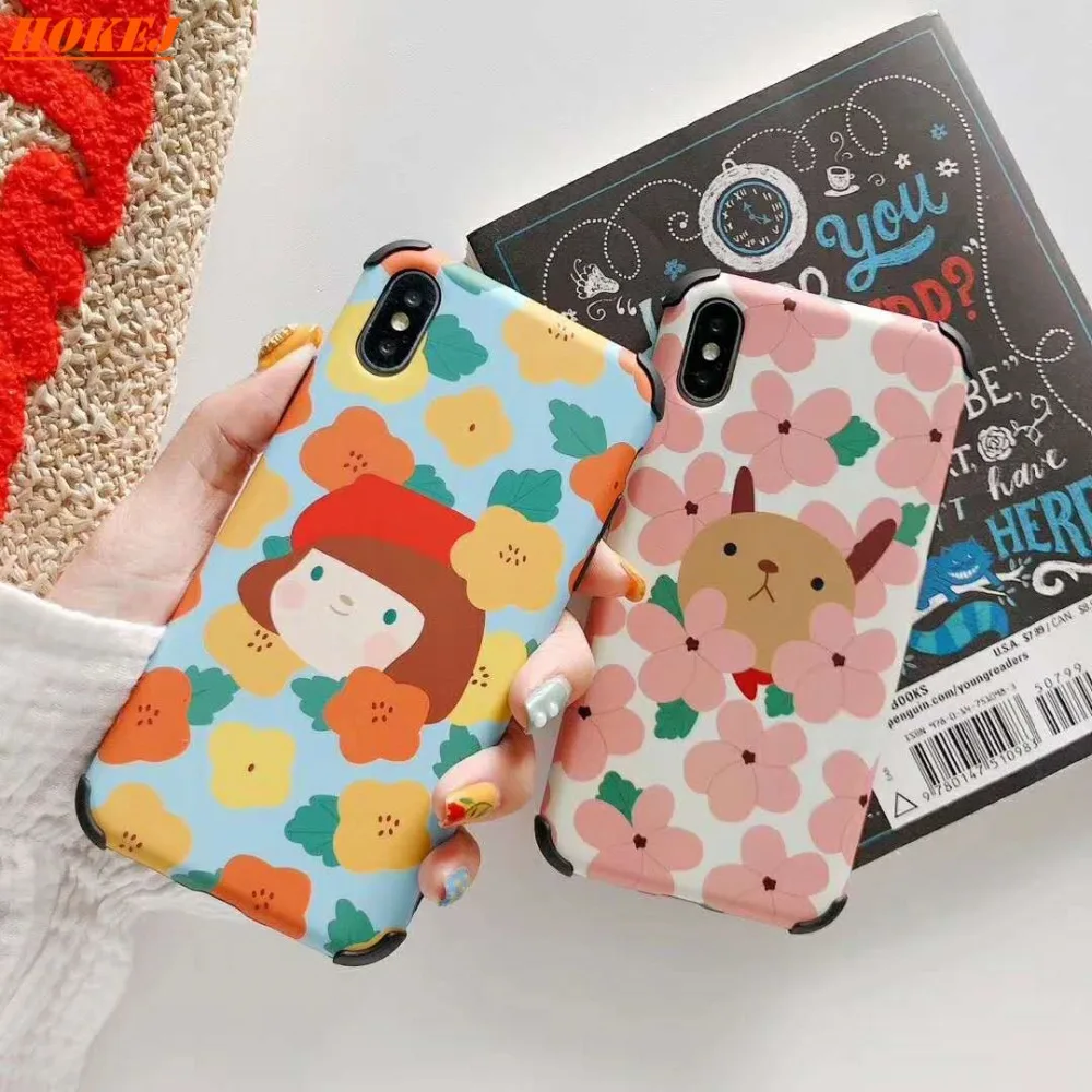 HOKEJ толстый цветок мультфильм ТПУ силиконовый чехол для iPhone X 6 7 S Plus защитный