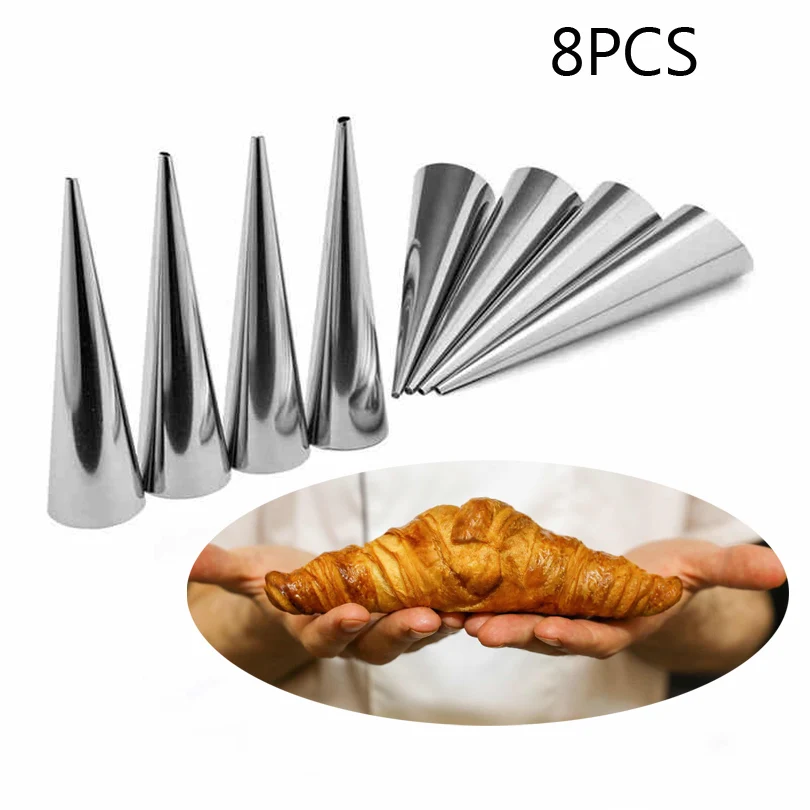 8Pcs/lot DIY Baking Cones Horn Pastry Roll Cake Mold Spiral Baked Croissants Tubes Cookie Dessert Kitchen Baking Tool
8Pcs/lot DIY Baking Cones Horn Pastry Roll Cake Mold Spiral Baked Croissants Tubes Cookie Dessert Kitchen Baking Tool