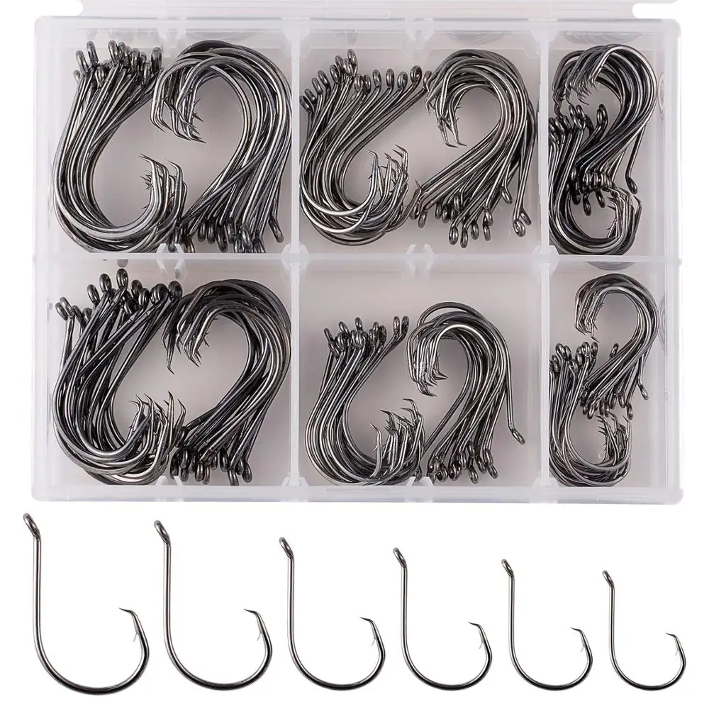 Bassdash 156 Pcs Octopus Circle Offset Fishing Hooks in Assorted Sizes, with Quality Tackle Box, for Saltwater and Freshwater
Bassdash 156 Pcs Octopus Circle Offset Fishing Hooks in Assorted Sizes, with Quality Tackle Box, for Saltwater and Freshwater
