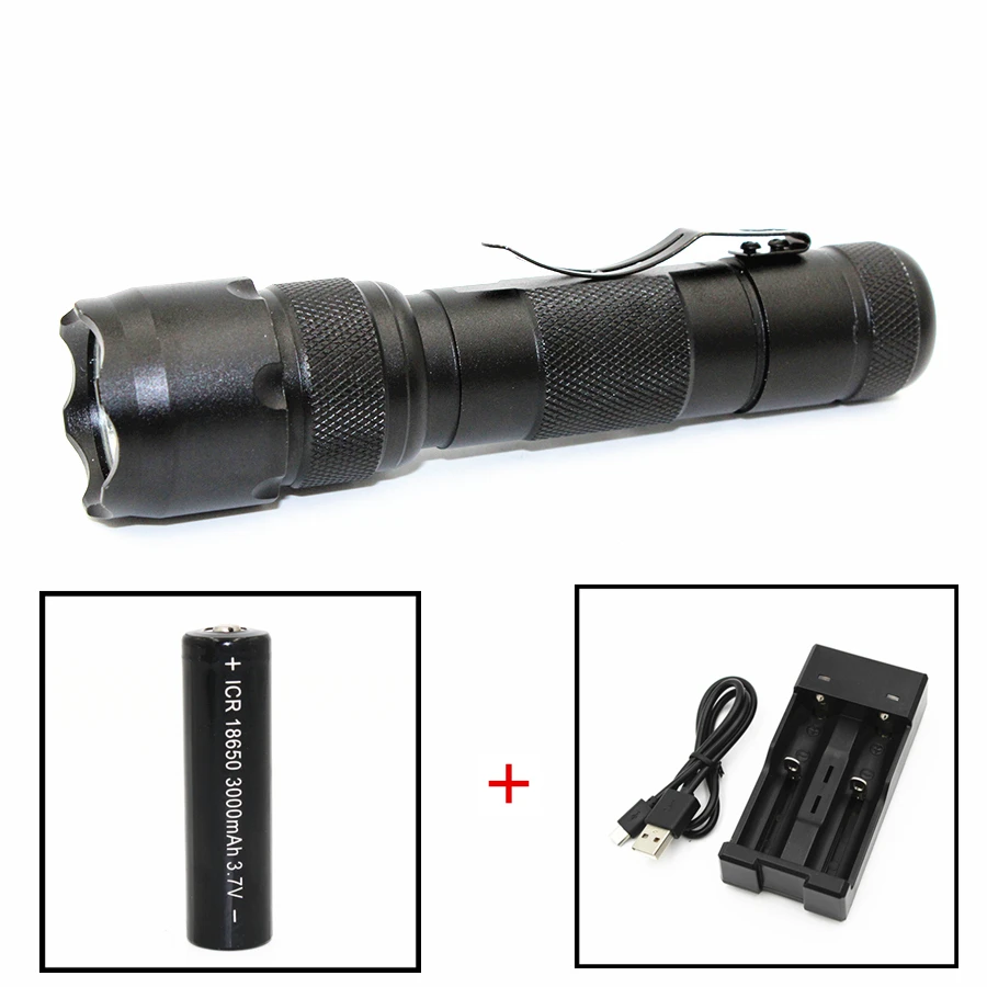 502B UV Flashlight Purple Light Ultraviolet 395nm UV LED Torch Light Self Defense Lamp Use 18650 battery
502B UV Flashlight Purple Light Ultraviolet 395nm UV LED Torch Light Self Defense Lamp Use 18650 battery