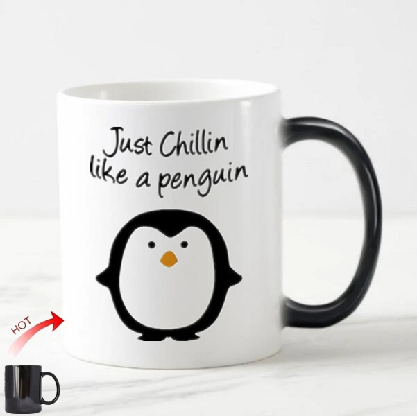 

Кофейная кружка с забавными надписями Пингвин, милая красивая чашка как Пингвин, кофейные кружки, чашки, чашки для чая, молока, посуда для напитков, Детская Искусственная елка 11 унций