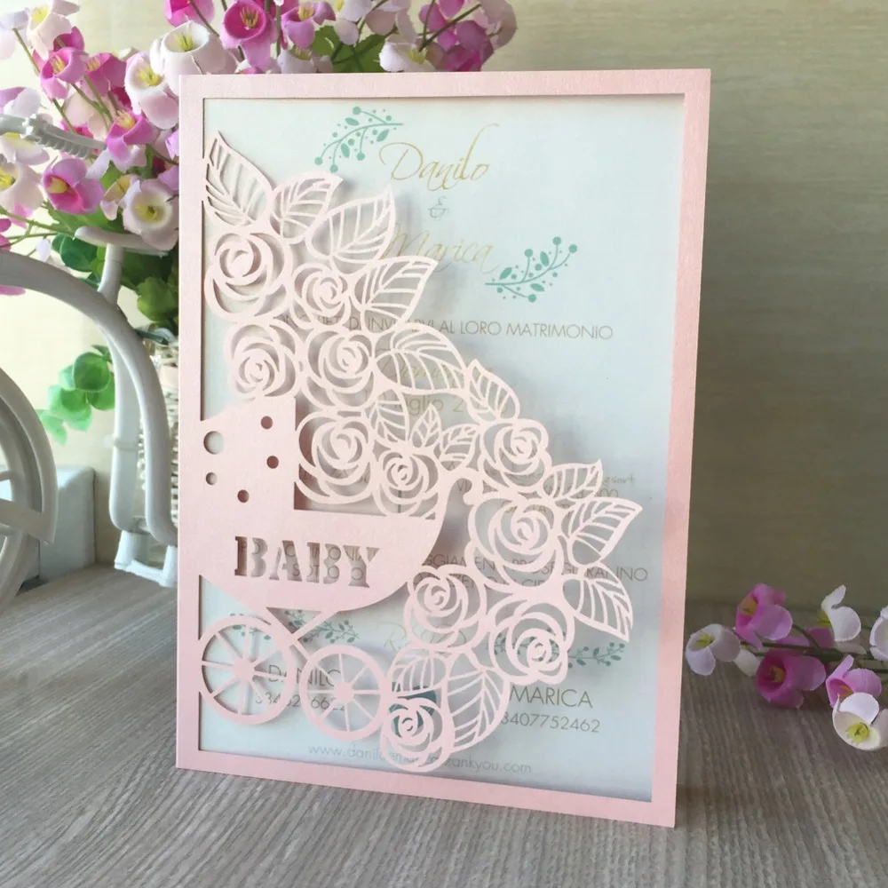 30pcs/lot Exquisite Laser Cut Carved Birthday Card Baby Carriage Pattern 1th Party Decorations Baby Shower Invitations
30pcs/lot Exquisite Laser Cut Carved Birthday Card Baby Carriage Pattern 1th Party Decorations Baby Shower Invitations