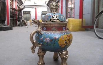 Regius Palace 100% Pure Bronze cloisonne Dragon Buddhism incense burner Censer 
Regius Palace 100% Pure Bronze cloisonne Dragon Buddhism incense burner Censer