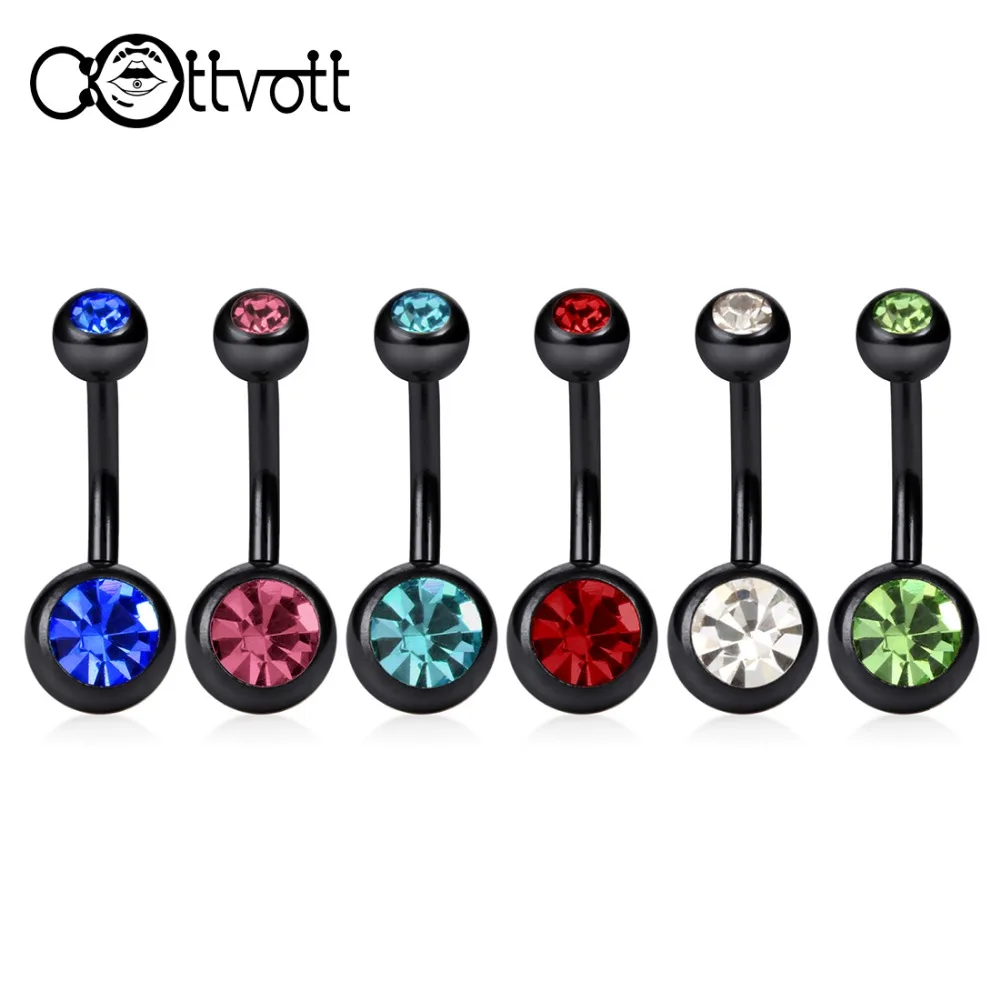 6pcs/set Black Plated Navel Piercing Crystal Ball Head Belly Button Rings Stainless Steel Body Jewelry Red/Blue/Green/Clear DQ56
6pcs/set Black Plated Navel Piercing Crystal Ball Head Belly Button Rings Stainless Steel Body Jewelry Red/Blue/Green/Clear DQ56