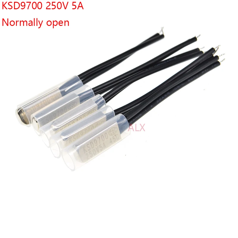 5PCS KSD9700 250V 5A thermostat temperature Thermal Control switch Metal case normally open NO 45 50 60 70 75 80 100 120 Degrees
5PCS KSD9700 250V 5A thermostat temperature Thermal Control switch Metal case normally open NO 45 50 60 70 75 80 100 120 Degrees