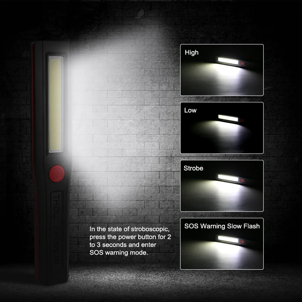 Work Light Flashlight COB+LED Magnetic Torch Flexible Inspection Lamp Cordless Worklight Flashlight Portable Worklight M40#
Work Light Flashlight COB+LED Magnetic Torch Flexible Inspection Lamp Cordless Worklight Flashlight Portable Worklight M40#