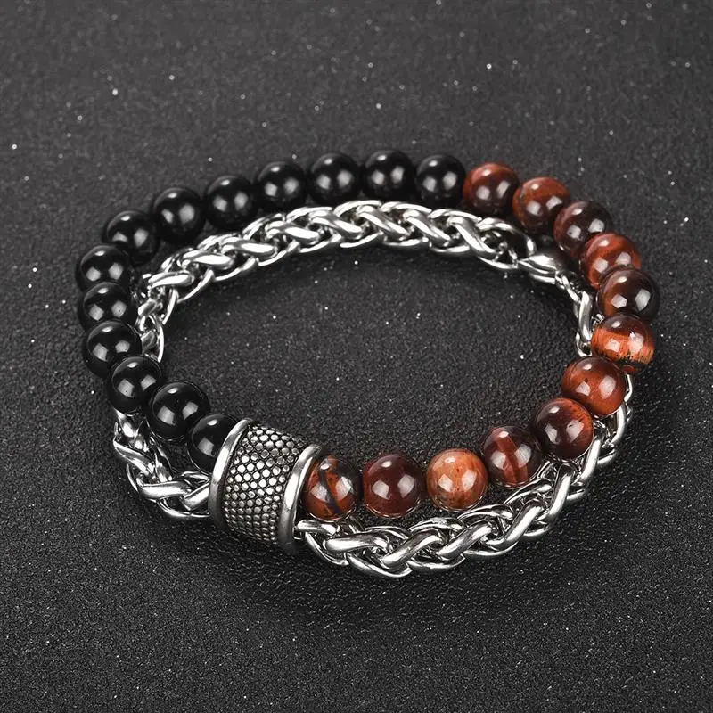 New Fashion Men Jewelry Stainless Steel Cuban Link Chain Bracelet Natural Stone Bangle Male Wristband Punk Rock Party Gifts
New Fashion Men Jewelry Stainless Steel Cuban Link Chain Bracelet Natural Stone Bangle Male Wristband Punk Rock Party Gifts