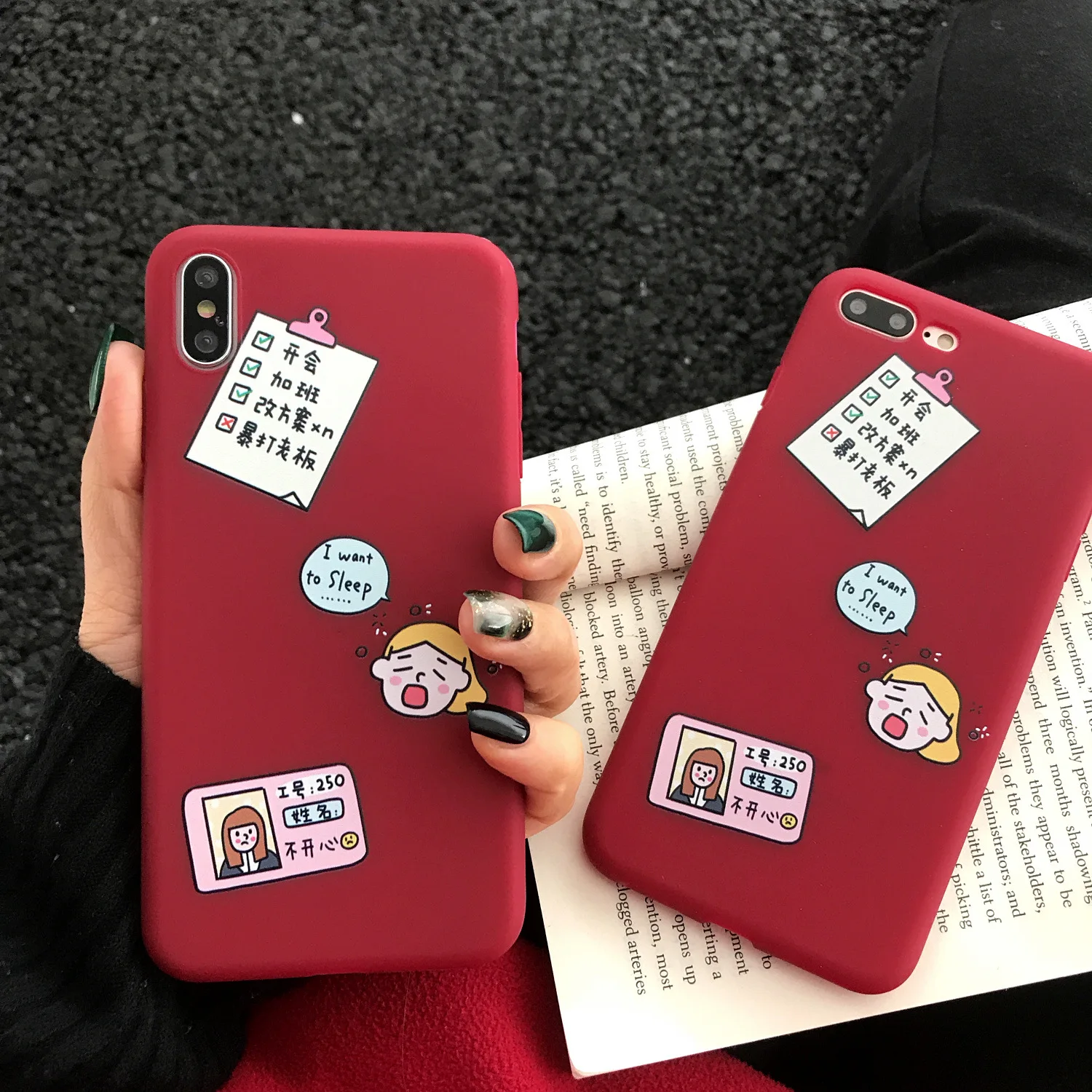 Cute Cartoon Girl illustration Korean Phone Case For iPhone 7 7 Puls 6 6S 7 8 Puls X Xs XR Xs Max Wine red Soft Silicon Cover
Cute Cartoon Girl illustration Korean Phone Case For iPhone 7 7 Puls 6 6S 7 8 Puls X Xs XR Xs Max Wine red Soft Silicon Cover