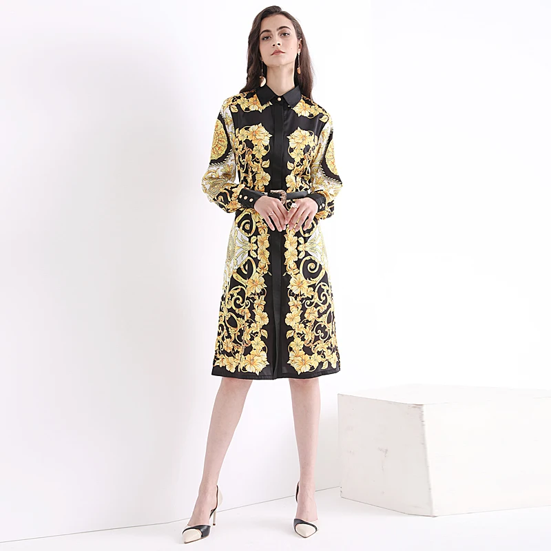 Milan Runway Designer High Quality 2018 Autumn New Women'S Fashion Party Boho Beach Vintage Elegant Chic Print Long Sleeve Dress
Milan Runway Designer High Quality 2018 Autumn New Women'S Fashion Party Boho Beach Vintage Elegant Chic Print Long Sleeve Dress