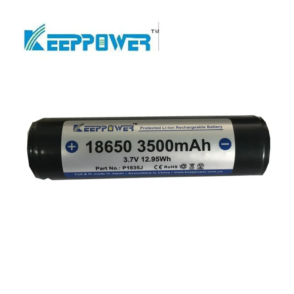 2 pcs Keeppower 18650 3500mah 3.7V 12.95Wh protected Li-ion rechargeable battery Original 2017 Version P1835J
2 pcs Keeppower 18650 3500mah 3.7V 12.95Wh protected Li-ion rechargeable battery Original 2017 Version P1835J