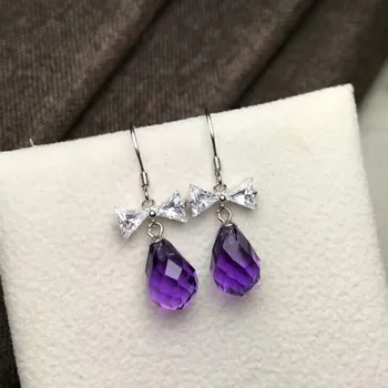 Fidelity natural 8*11mm purple crystal drop earrings s925 sterling silver Bow ti fine jewelry for women party Natural gemstone
Fidelity natural 8*11mm purple crystal drop earrings s925 sterling silver Bow ti fine jewelry for women party Natural gemstone