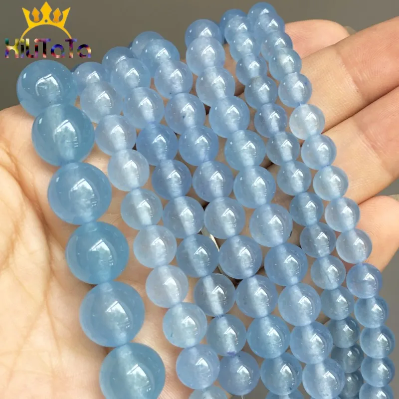 AAA Natural Blue Chalcedony Jades Stone Beads Loose Spacer Beads For Jewelry Making DIY Handmade Bracelets 15"Strand 6/8/10/12mm
AAA Natural Blue Chalcedony Jades Stone Beads Loose Spacer Beads For Jewelry Making DIY Handmade Bracelets 15"Strand 6/8/10/12mm