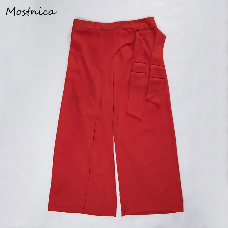Mostnica Red OL Plus Size Flare Trousers Women Loose High Waist Belt Covered Side Office Lady Party Wide Leg Pants Long Pants
Mostnica Red OL Plus Size Flare Trousers Women Loose High Waist Belt Covered Side Office Lady Party Wide Leg Pants Long Pants