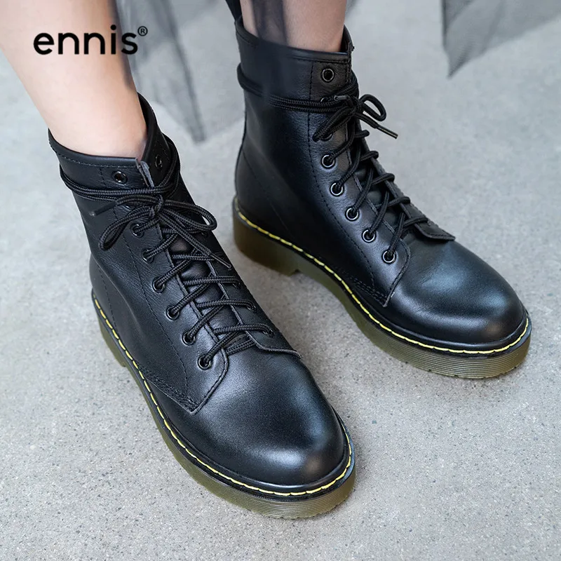 ENNIS 2019 Platform Goth Boots Female Genuine Leather Lace Up Ankle Boots Autumn Martin Black Booties Womens Shoes Designer A912
ENNIS 2019 Platform Goth Boots Female Genuine Leather Lace Up Ankle Boots Autumn Martin Black Booties Womens Shoes Designer A912