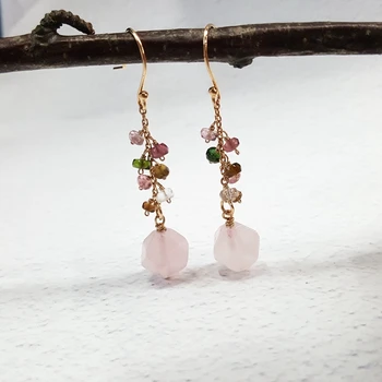LiiJi Unique Natural Rose Quartz Tourmaline 925 Sterling Silver Dangle Earring Fahion Women Jewelry Gift
LiiJi Unique Natural Rose Quartz Tourmaline 925 Sterling Silver Dangle Earring Fahion Women Jewelry Gift