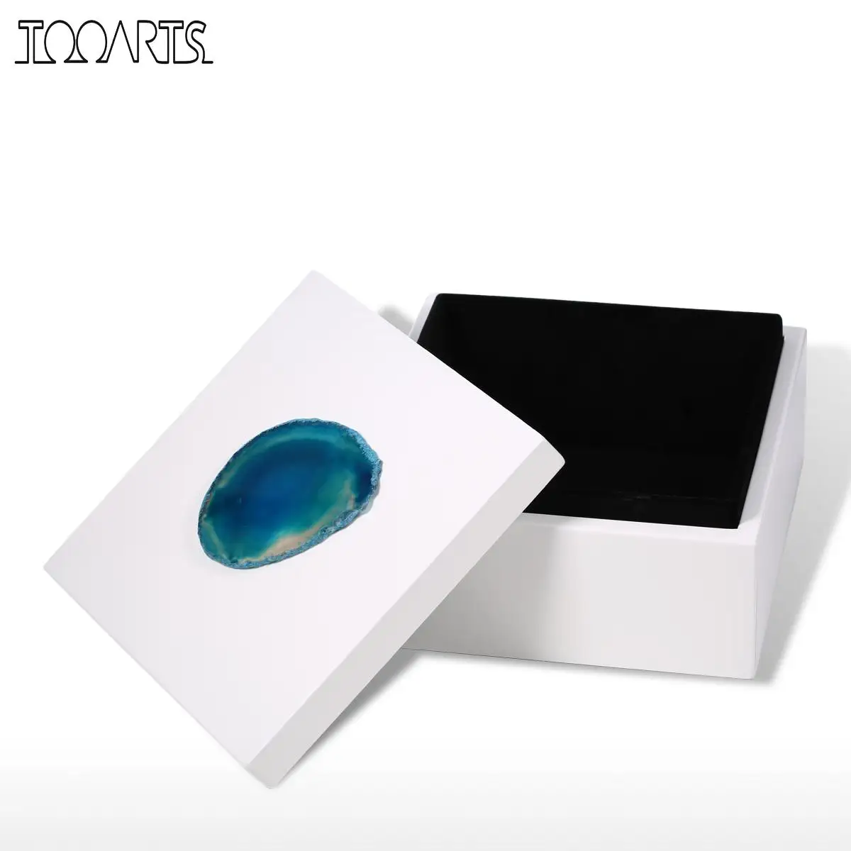 Tooarts Rectangular Jewelry Box (Blue Agate) Wooden Agate Decoration Ring Necklace Storage Box Birthday Gifts Black Velvet
Tooarts Rectangular Jewelry Box (Blue Agate) Wooden Agate Decoration Ring Necklace Storage Box Birthday Gifts Black Velvet