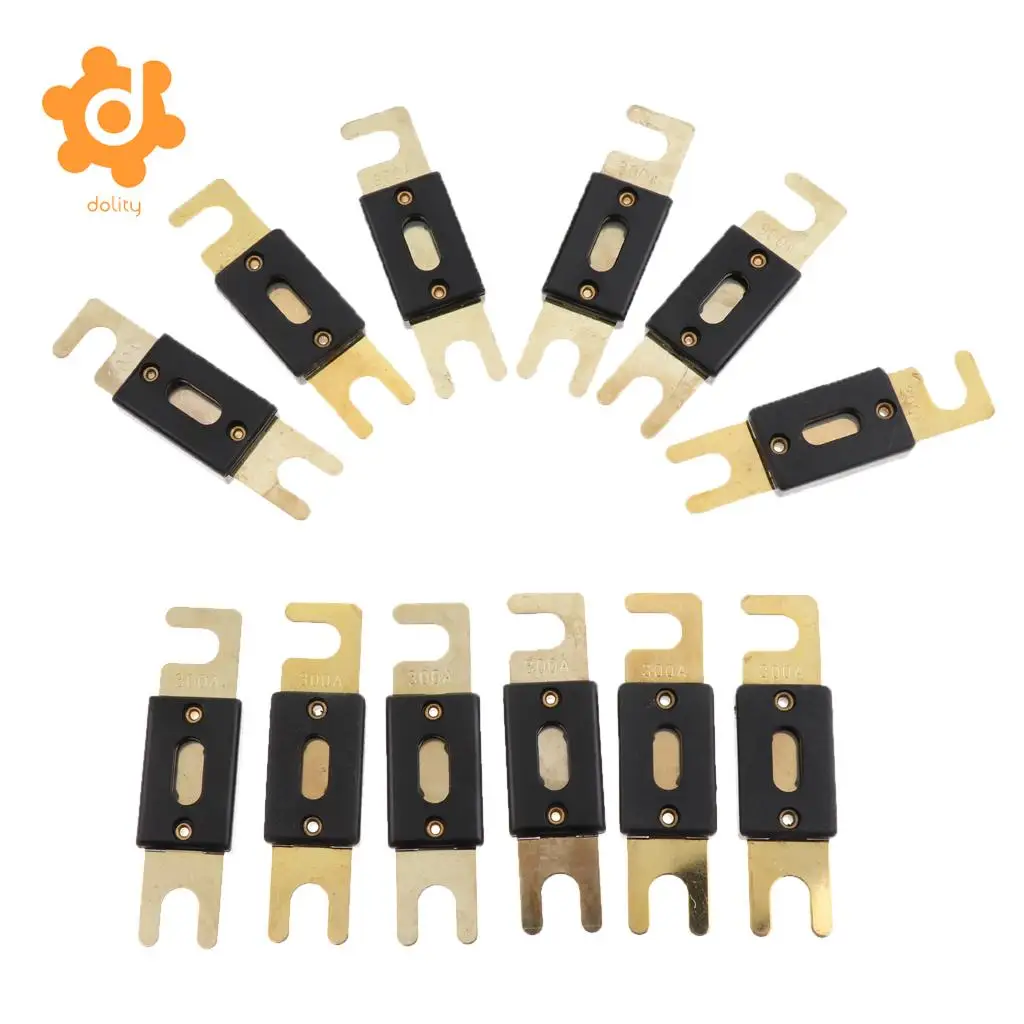 12 Pieces Car Stereo Audio Electrical Flat ANL Blade Fuse 300AMP Gold Plated