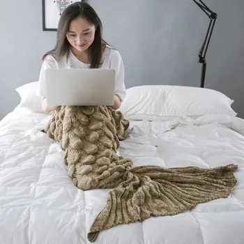 Colorful Handmade Knitted Mermaid Tail Blanket Adult/child/baby Mermaid Blanket Knit Cashmere-like Tv Sofa Kids Blanket For Beds
Colorful Handmade Knitted Mermaid Tail Blanket Adult/child/baby Mermaid Blanket Knit Cashmere-like Tv Sofa Kids Blanket For Beds